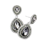 Rhinestone Trim Teardrop Evening Earrings - Madeline Love - Flyclothing LLC