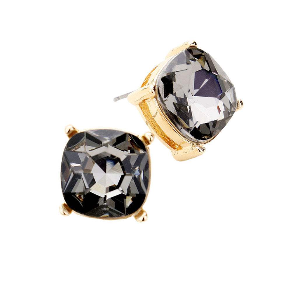Square Stone Stud Earrings - Madeline Love - Flyclothing LLC