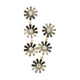 Triple Flower Link Dangle Evening Earrings - Madeline Love - Flyclothing LLC