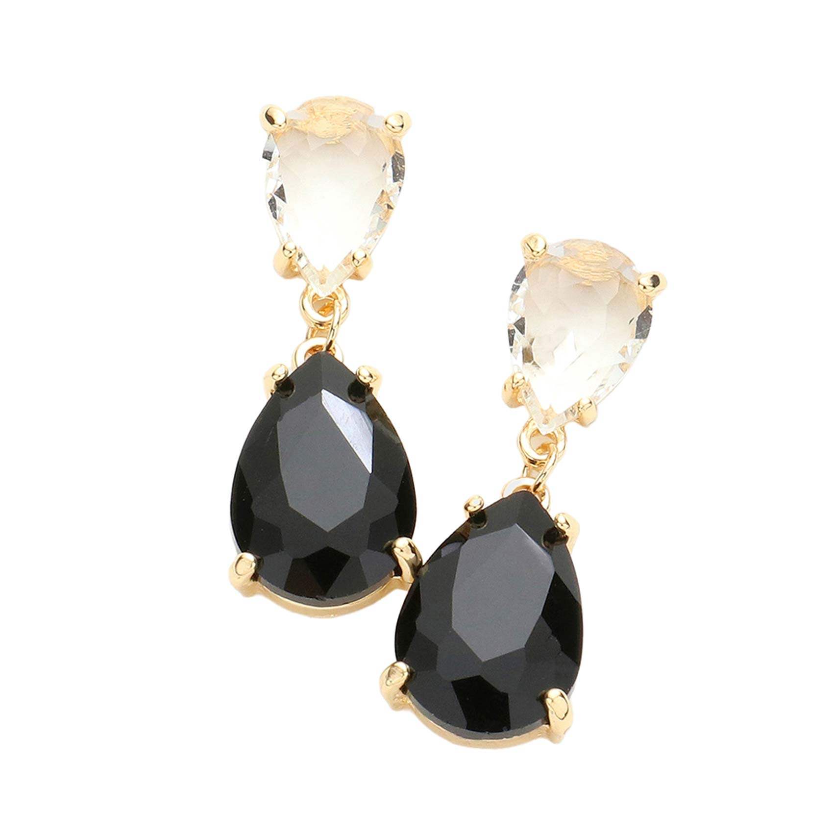 Double Teardrop Link Dangle Evening Earrings - Madeline Love - Flyclothing LLC