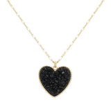 Druzy Heart Pendant Necklace - Madeline Love - Flyclothing LLC