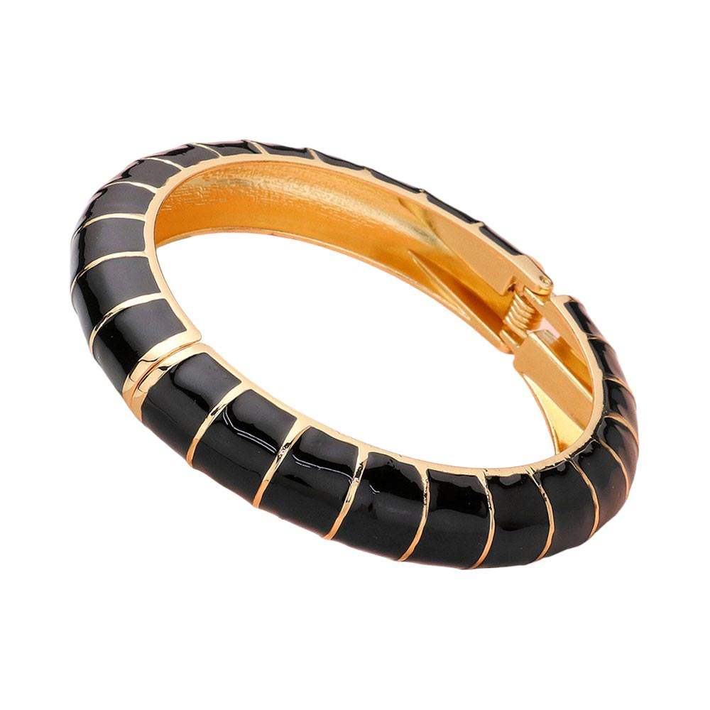 Enamel Bamboo Hinged Bangle Bracelet - Madeline Love - Flyclothing LLC