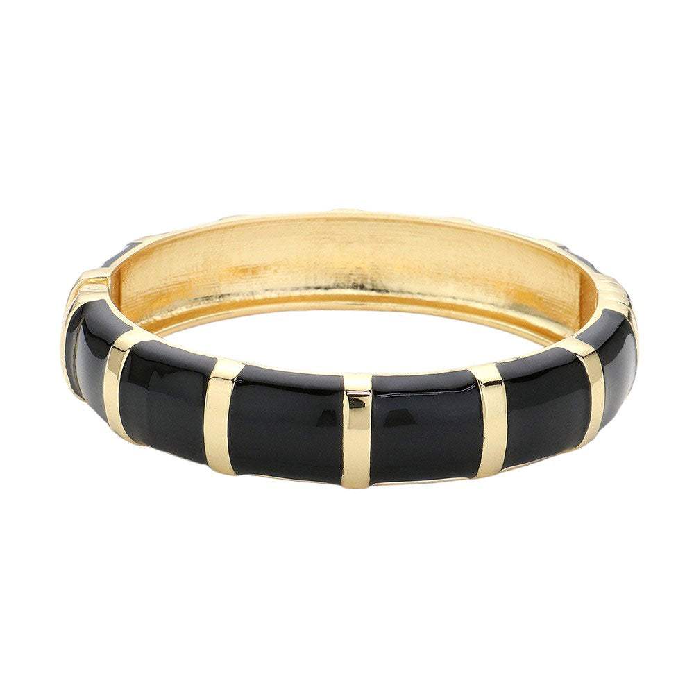 Enamel Bamboo Hinged Bangle Bracelet - Madeline Love - Flyclothing LLC