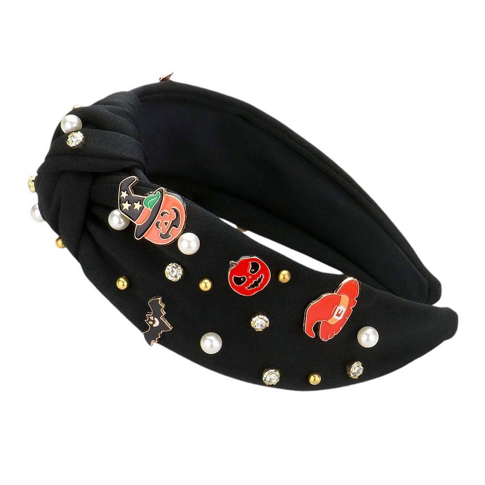 Enamel Halloween Charm Stone Cluster Embellished Headband - Madeline Love - Flyclothing LLC