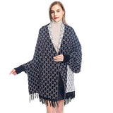 Fashionable Luxury Patterned Poncho - Madeline Love - Flyclothing LLC