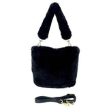 Fashionable Solid Faux Fur Tote Crossbody Bag - Madeline Love - Flyclothing LLC