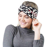 Western Pattern Knit Headband Earwarmer Earmuff - Madeline Love - Flyclothing LLC