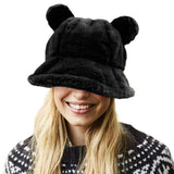 Faux Fur Bear Ear Bucket Hat - Madeline Love - Flyclothing LLC
