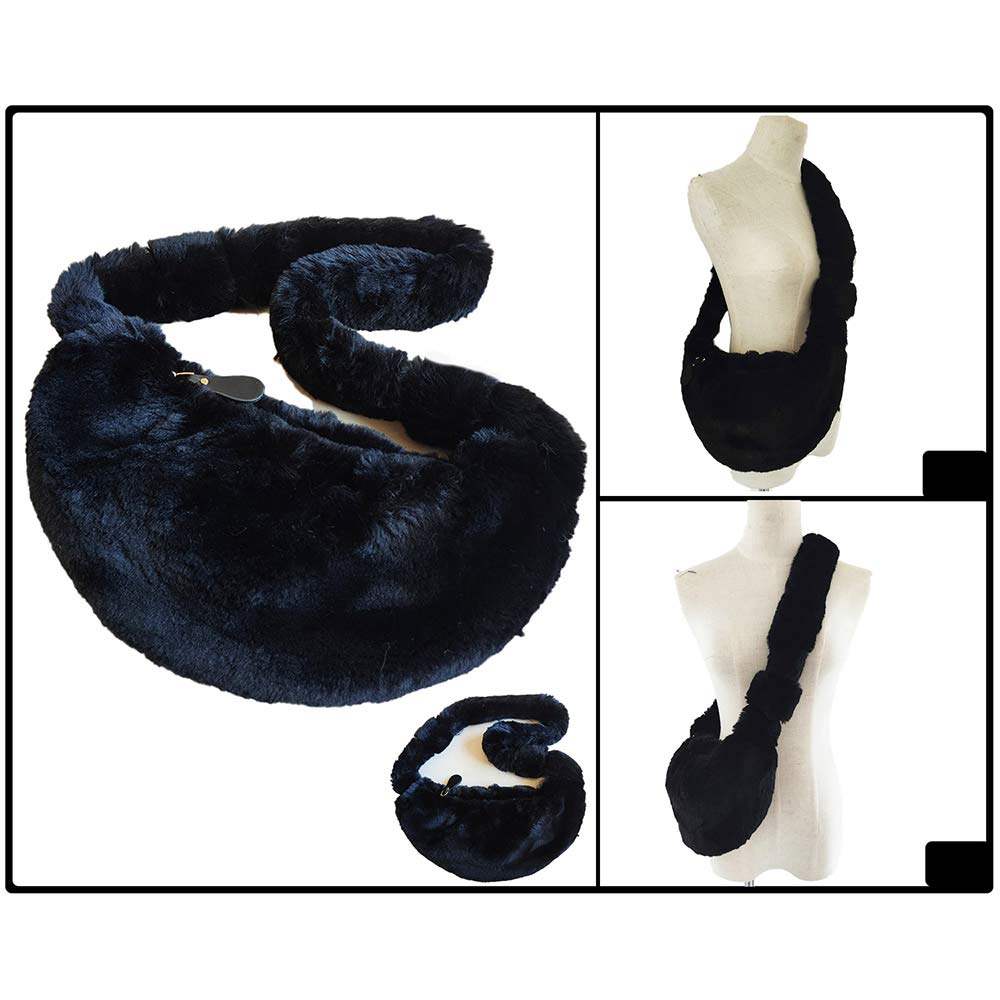 Faux Fur Fuzzy Plush Crossbody Bag - Madeline Love - Flyclothing LLC