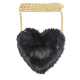 Faux Fur Heart Crossbody Bag - Madeline Love - Flyclothing LLC