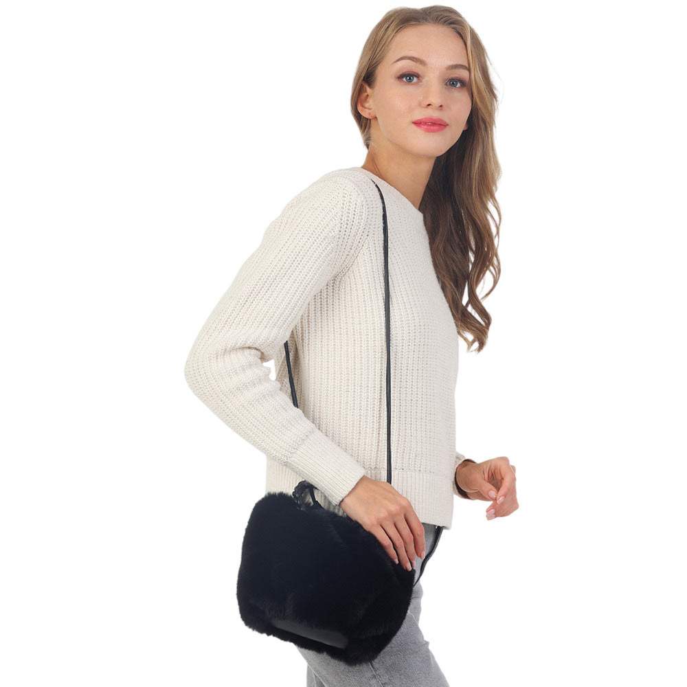 Faux Fur Tote Crossbody Bag - Madeline Love - Flyclothing LLC