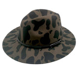 Faux Leather Band Cattle Patterned Panama Hat - Madeline Love - Flyclothing LLC