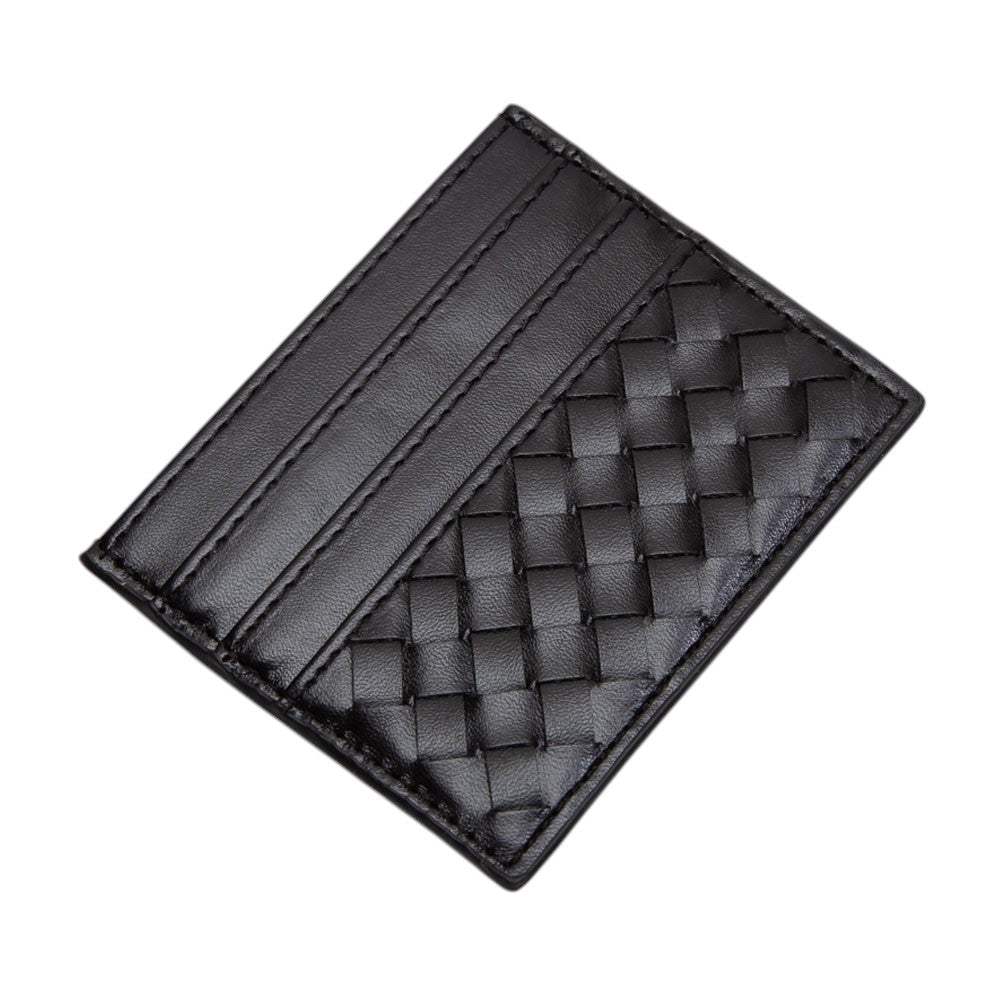 Faux Leather Basket Weave Card Holder Wallet - Madeline Love - Flyclothing LLC
