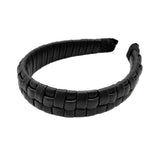 Faux Leather Padded Plaid Braided Headband - Madeline Love - Flyclothing LLC