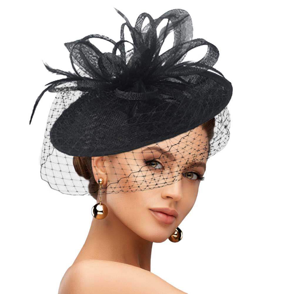 Feather Mesh Fascinator Headband - Madeline Love - Flyclothing LLC