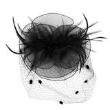 Feather Mesh Flower Fascinator Headband - Madeline Love - Flyclothing LLC
