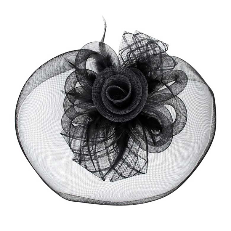 Feather Mesh Flower Fascinator Headband - Madeline Love - Flyclothing LLC