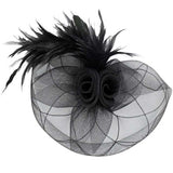 Feather Pearl Cluster Mesh Flower Fascinator Headband - Madeline Love - Flyclothing LLC