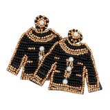 Felt Back Pearl Seed Beaded Top Dangle Earrings - Madeline Love - Flyclothing LLC
