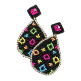 Felt Back Teardrop Beaded Dangle Earrings - Madeline Love - Flyclothing LLC