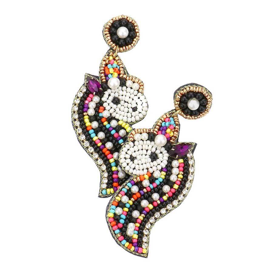 Felt Back Unicorn Beaded Dangle Earrings - Madeline Love - Flyclothing LLC