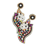 Felt Back Unicorn Beaded Dangle Earrings - Madeline Love - Flyclothing LLC