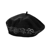 Flower Bling Studded Beret Hat - Madeline Love - Flyclothing LLC