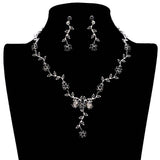 Flower Leaf Cluster Vine Rhinestone Necklace - Madeline Love - Flyclothing LLC