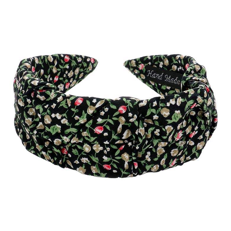 Flower Patterned Pleated Headband - Madeline Love - Flyclothing LLC