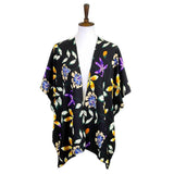 Flower Printed Cover Up Kimono Poncho - Madeline Love - Flyclothing LLC