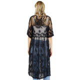 Flower Vintage Lace Long Cover Up Kimono Poncho - Madeline Love - Flyclothing LLC