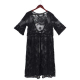 Flower Vintage Lace Long Cover Up Kimono Poncho - Madeline Love - Flyclothing LLC