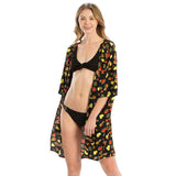 Fruit Print Cover Up Poncho Kimono - Madeline Love - Flyclothing LLC