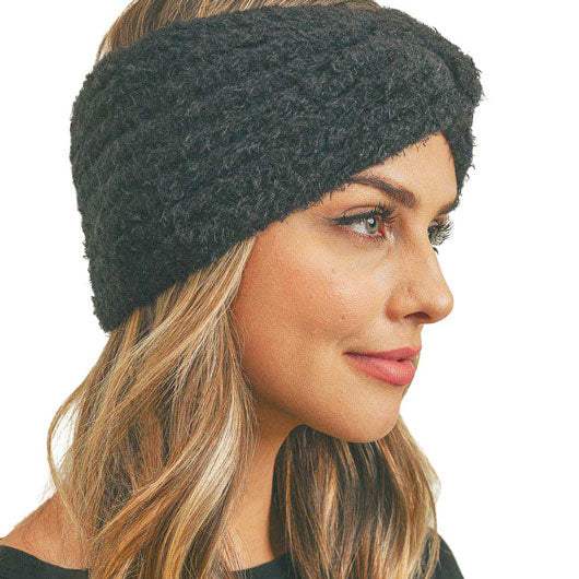 Fuzzy Twisted Headband Earwarmer Earmuff - Madeline Love - Flyclothing LLC
