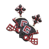 Game Day Glittered Football Helmet Dangle Earrings - Madeline Love - Flyclothing LLC
