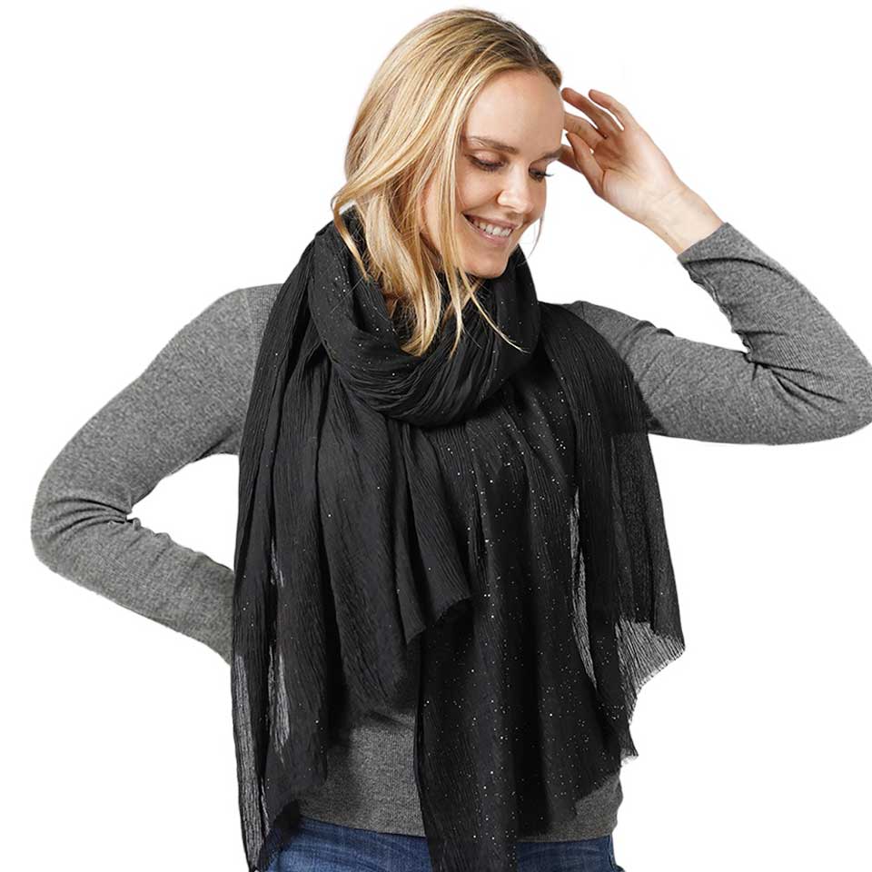 Glittered Crinkle Scarf - Madeline Love - Flyclothing LLC