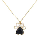 Glittered Heart Pointed Paw Pendant Necklace - Madeline Love - Flyclothing LLC