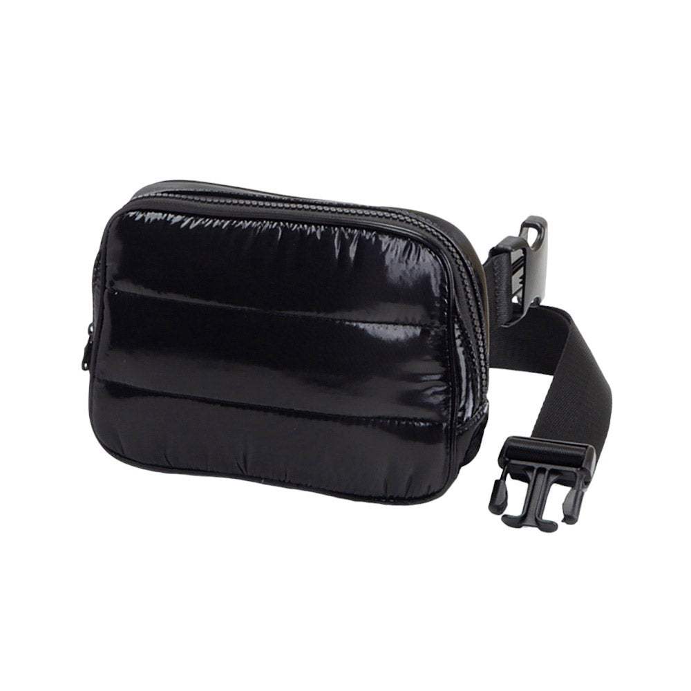 Glossy Puffer Rectangle Sling Bag Fanny Bag Belt Bag - Madeline Love - Flyclothing LLC