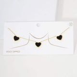 Gold Dipped Triple Heart Pendant Necklace - Madeline Love - Flyclothing LLC