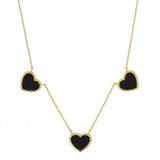 Gold Dipped Triple Heart Pendant Necklace - Madeline Love - Flyclothing LLC