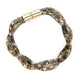 Stone Embellished Twisted Magnetic Bracelet - Madeline Love - Flyclothing LLC