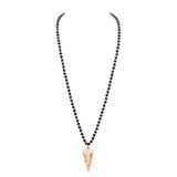 Hammered Metal Arrow Pendant Faceted Beads Long Necklace - Madeline Love - Flyclothing LLC