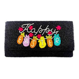 Happy Easter Message Bunny Seed Beaded Clutch Crossbody Bag - Madeline Love - Flyclothing LLC