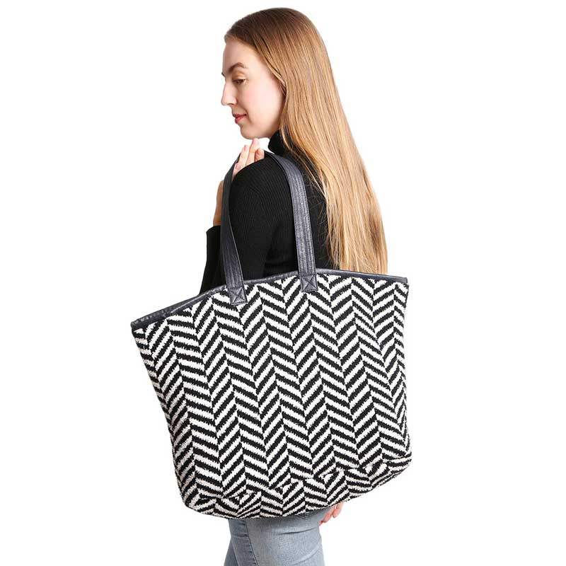 Herringbone Tote Bag - Madeline Love - Flyclothing LLC