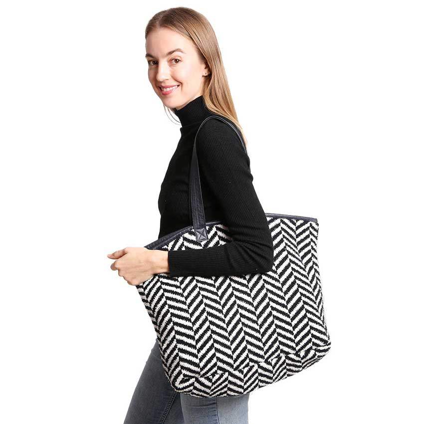 Herringbone Tote Bag - Madeline Love - Flyclothing LLC