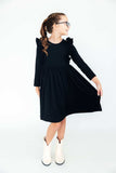 Black L/S Ruffle Twirl Dress - Mila & Rose ® - Flyclothing LLC