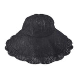 Leaf Detailed Chin Tie Lace Sun Hat - Madeline Love - Flyclothing LLC