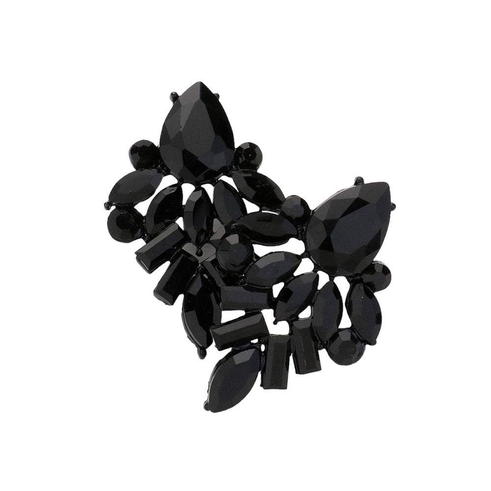 Marquise Baguette Stone Cluster Evening Earrings - Madeline Love - Flyclothing LLC