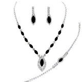 Marquise Rhinestone Necklace Jewelry Set - Madeline Love - Flyclothing LLC