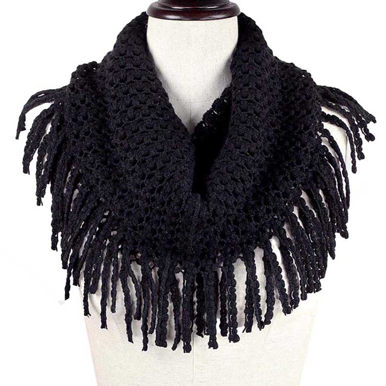 Mini Tube Fringe Scarf - Madeline Love - Flyclothing LLC